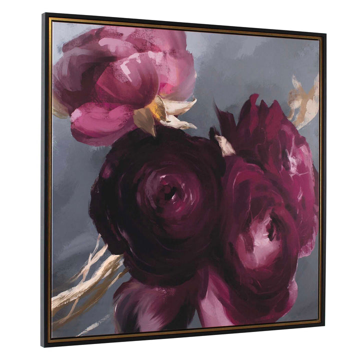 American Home Furniture Uttermost Plum Ranculus Framed Floral Art