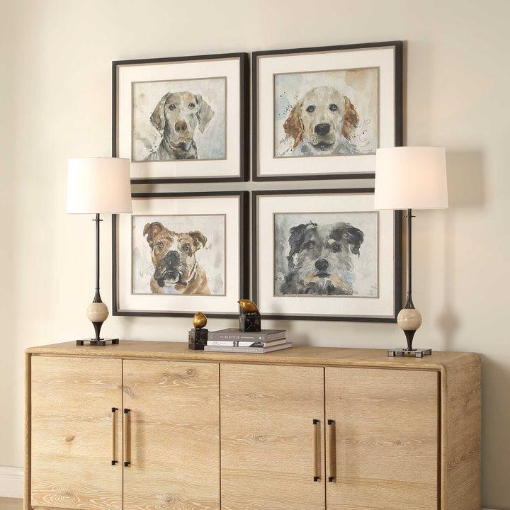 Dog Days Framed Prints Set of 4