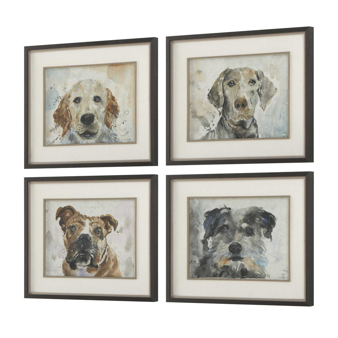 Dog Days Framed Prints Set of 4