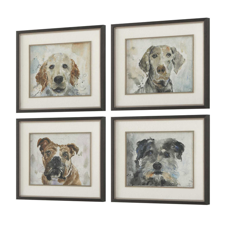 Dog Days Framed Prints Set of 4