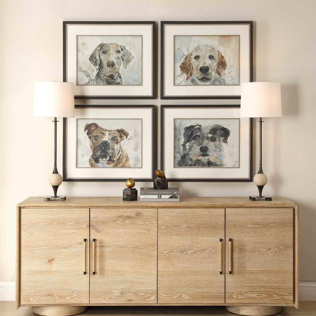 Dog Days Framed Prints Set of 4