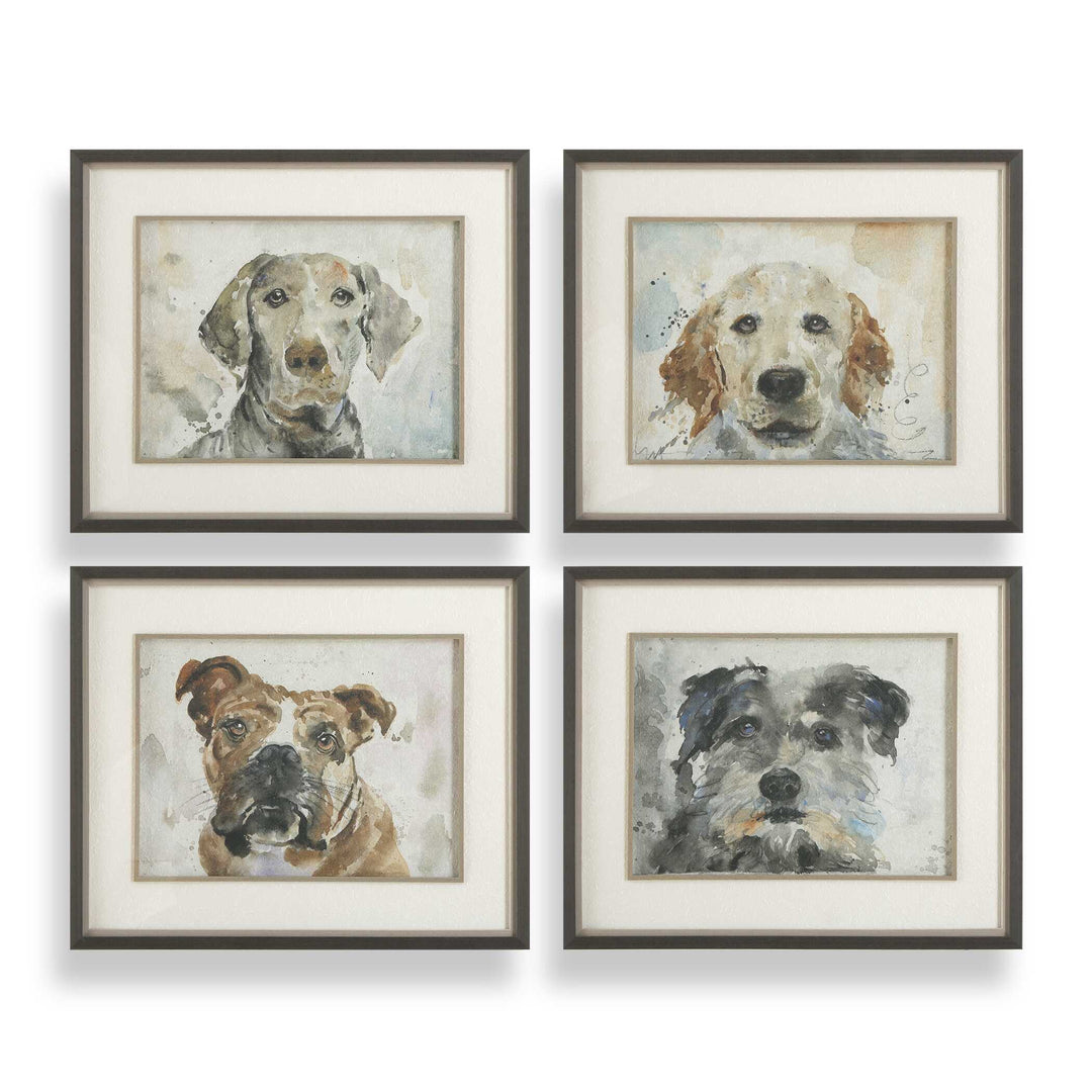 Dog Days Framed Prints Set of 4