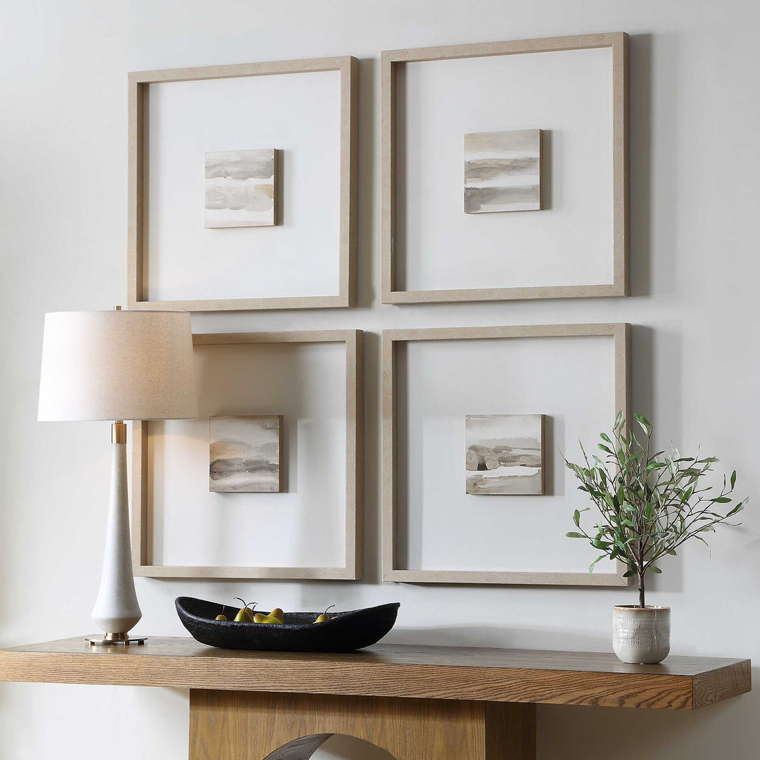 Studying Sepia Hand Painted Canvases Set of 4