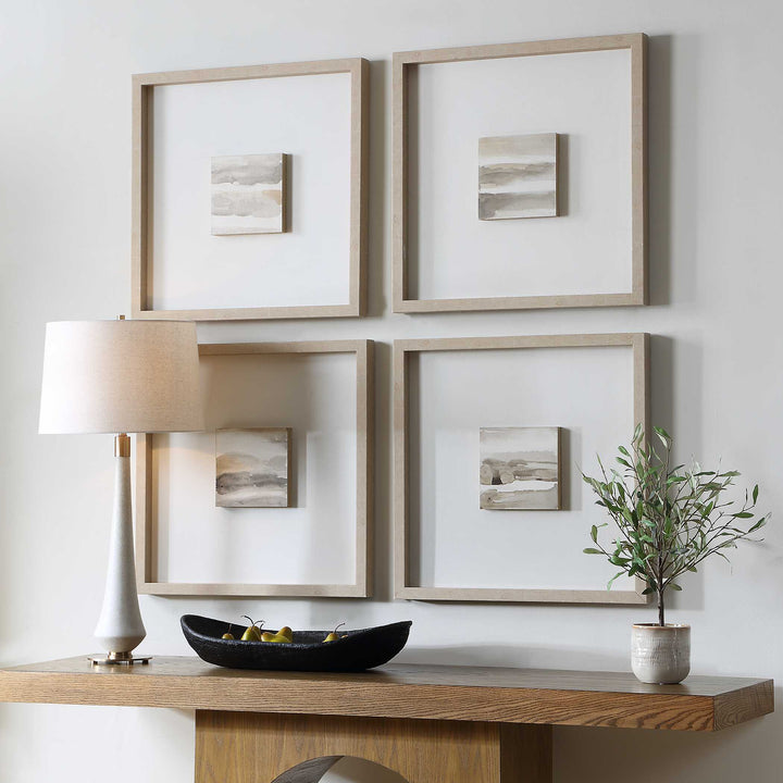 Studying Sepia Hand Painted Canvases Set of 4