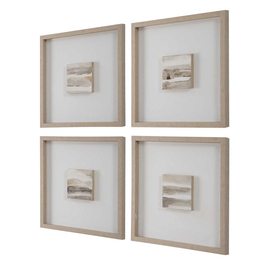 Studying Sepia Hand Painted Canvases Set of 4