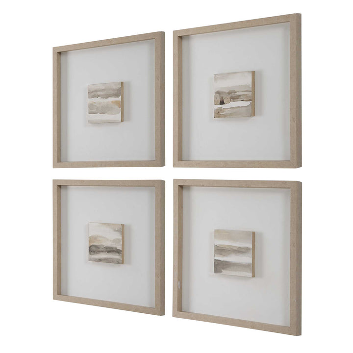 Studying Sepia Hand Painted Canvases Set of 4