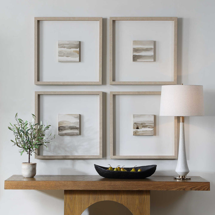 Studying Sepia Hand Painted Canvases Set of 4