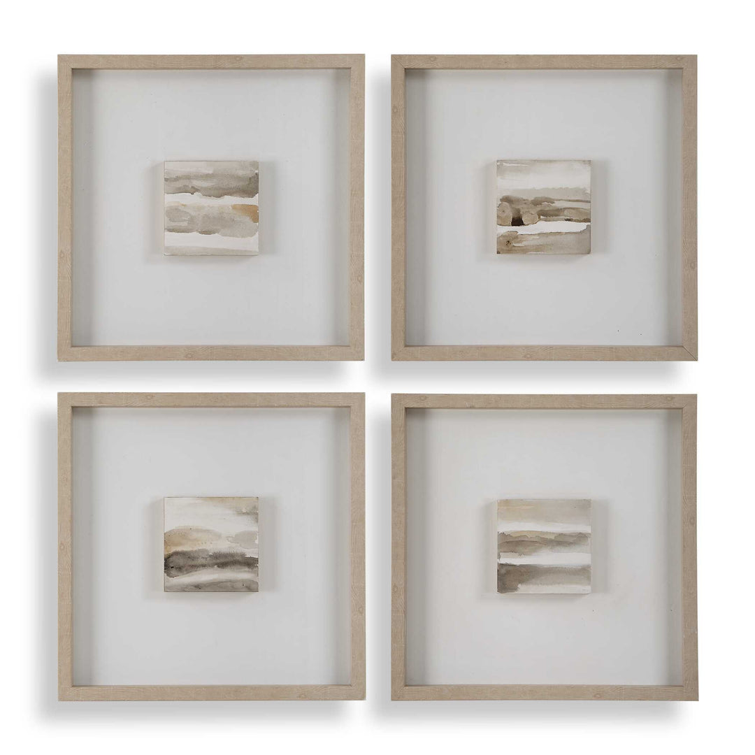 Studying Sepia Hand Painted Canvases Set of 4