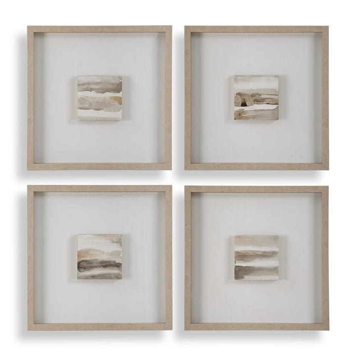Studying Sepia Hand Painted Canvases Set of 4