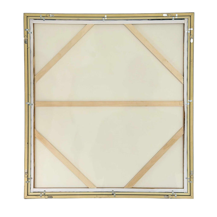 Green Fields Framed Abstract Canvas