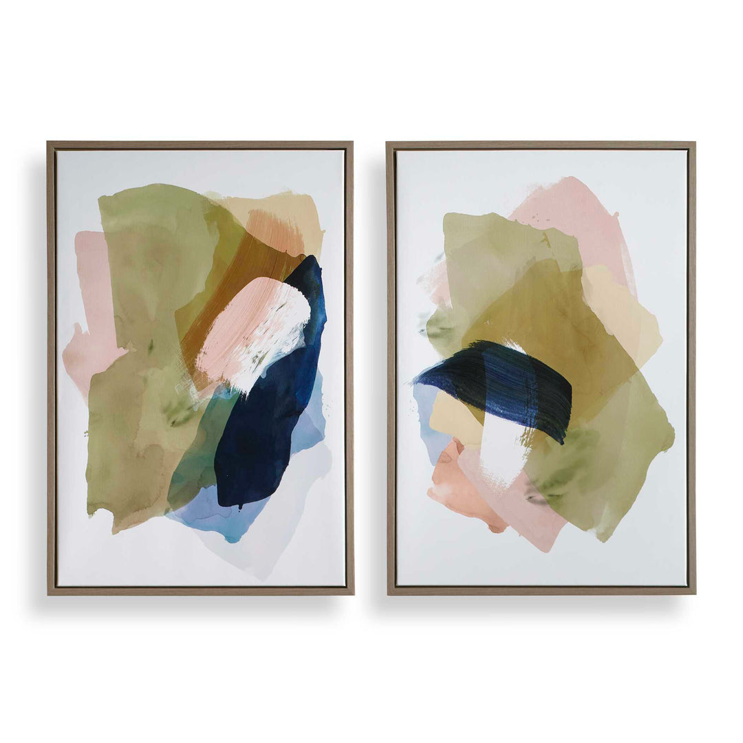 Abstract Afternoon Framed Canvases Set of 2
