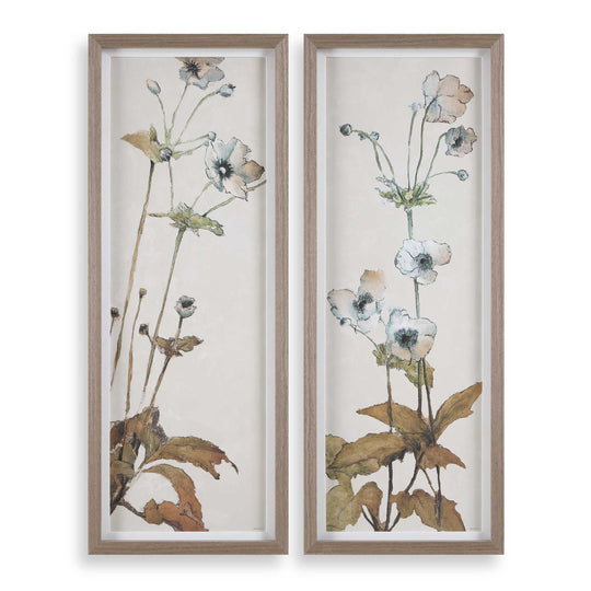 Garden Study Framed Floral Prints, S/2