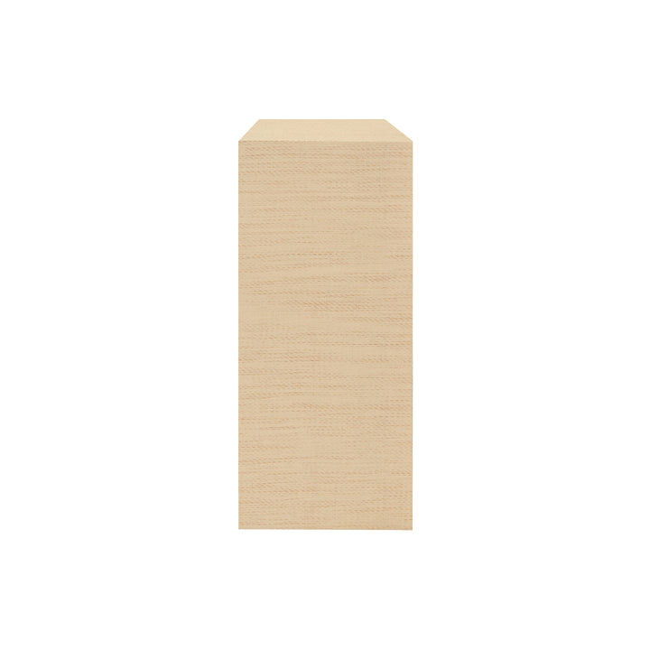 Two Door Console With Open Shelf In Natural Grasscloth With Cerused Oak Handles - ASPEN NAT