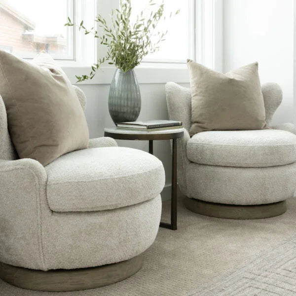 Alder and Tweed Luna Upholstered Accent Swivel Chair ACCENT + LOUNGE CHAIRS