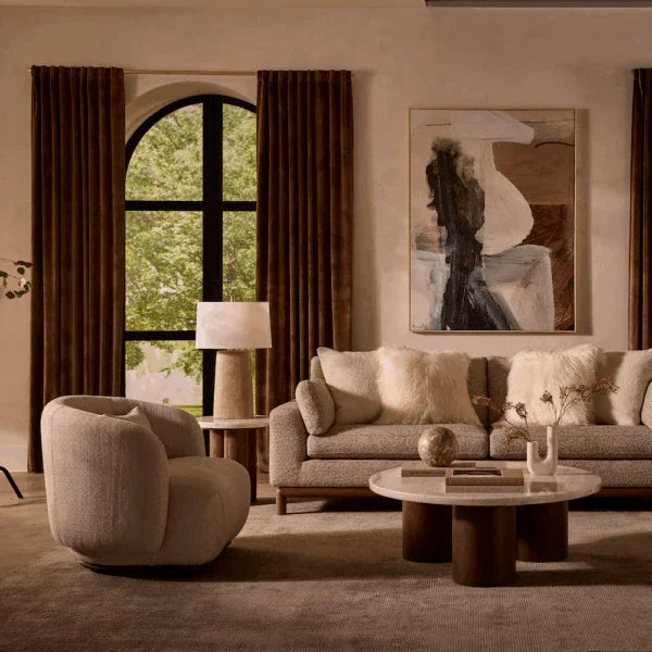 Claire Upholstered Accent Swivel Chair - AmericanHomeFurniture