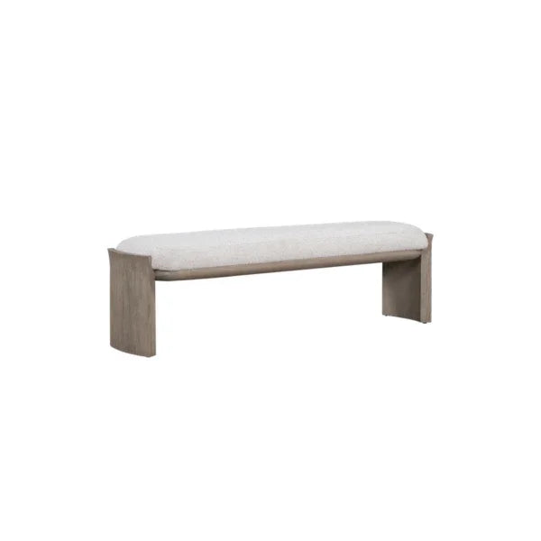 Margot Polyester Upholstered 60.5" White Bench - AmericanHomeFurniture