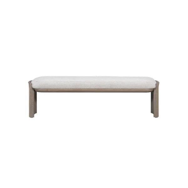 Margot Polyester Upholstered 60.5" White Bench - AmericanHomeFurniture
