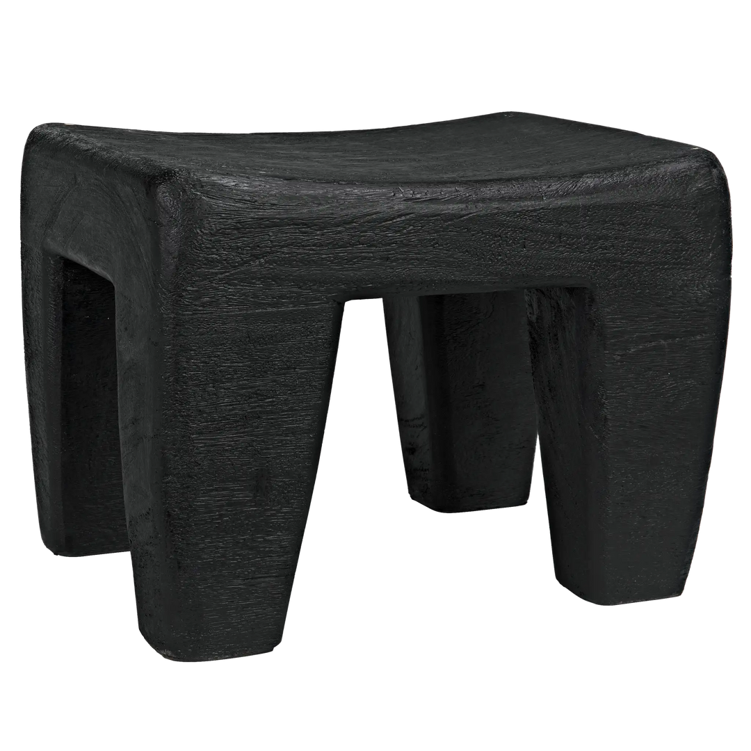 American Home Furniture | Noir - Sumo Stool, Black Burnt