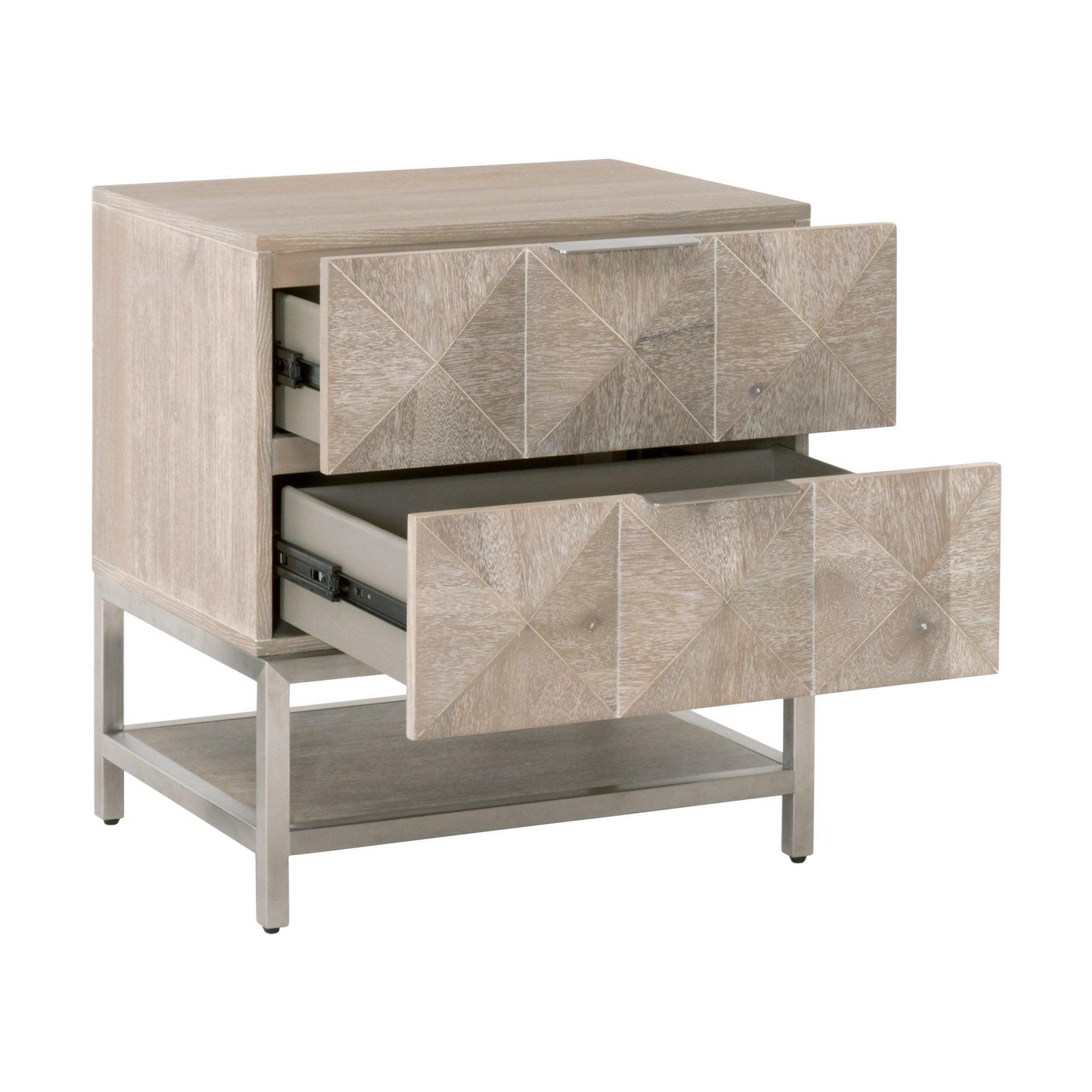 Essentials For Living - Atlas 2-Drawer Nightstand - 6150.NG/BSTL | American Home Furniture