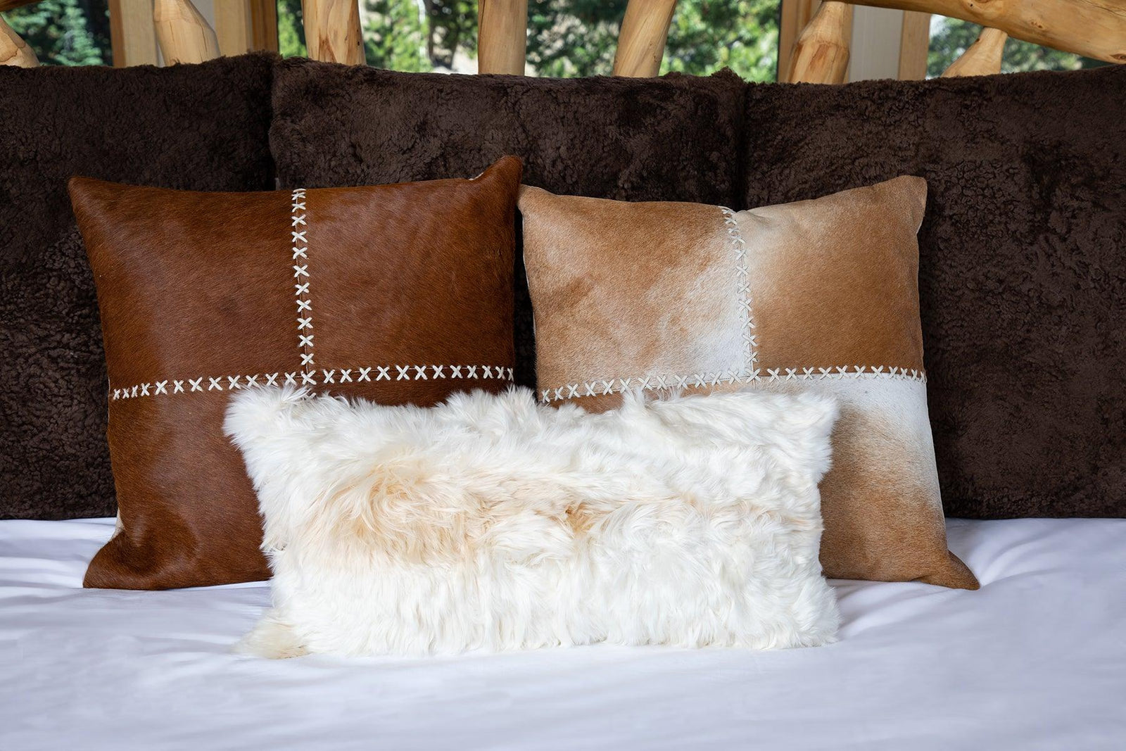 Fibre by Auskin - Cowhide Laser Cut Square Cushion - CP12366FTS5 | American Home Furniture