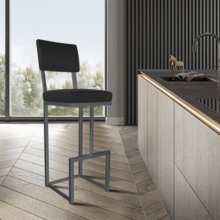 14"W x 18.5"D x 41"H / Licorice Black/Lustrous Silver White