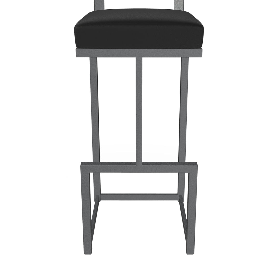 14"W x 18.5"D x 45"H / Licorice Black/Lustrous Silver White