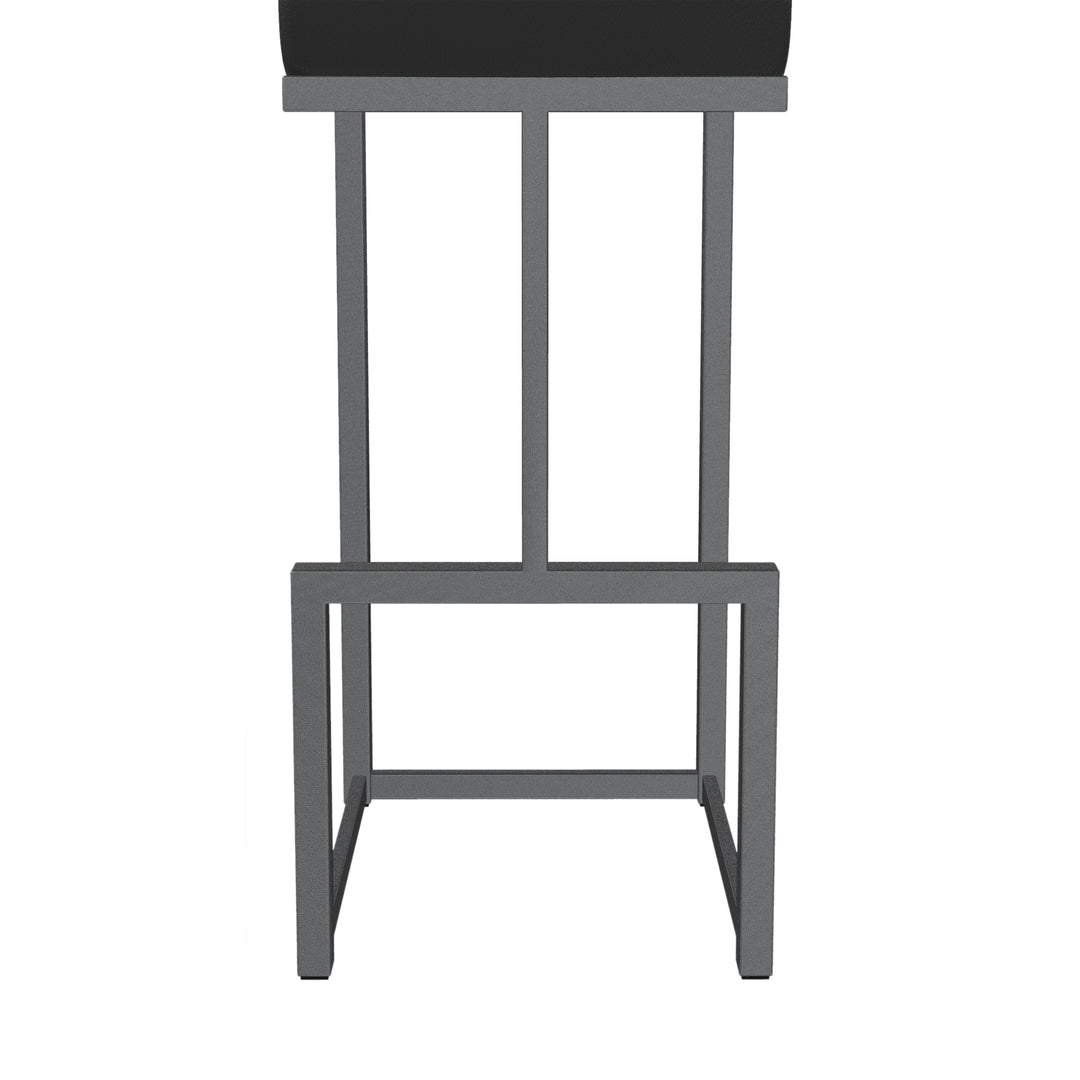 14"W x 18.5"D x 45"H / Licorice Black/Lustrous Silver White