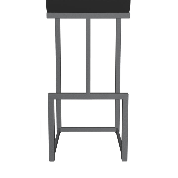 14"W x 18.5"D x 45"H / Licorice Black/Lustrous Silver White