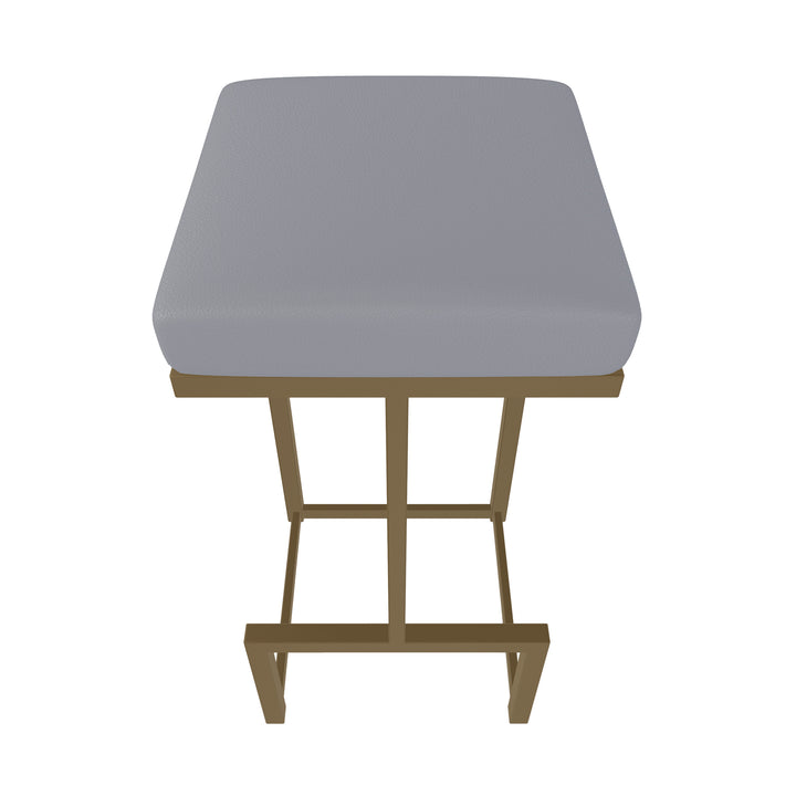 14.5"W x 14.5"D x 26"H / Charcoal Gray/Milky Gold