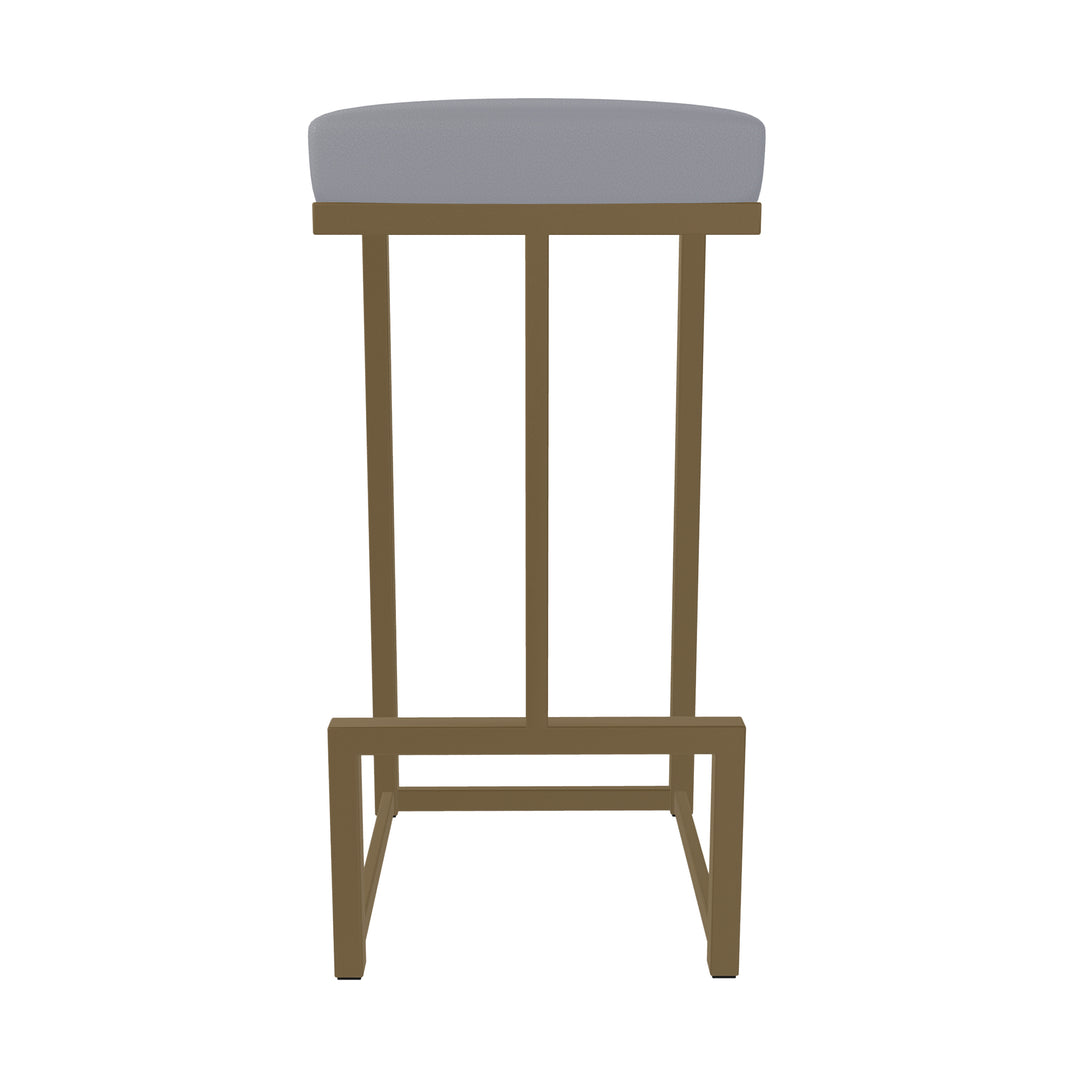 14.5"W x 14.5"D x 30"H / Charcoal Gray/Milky Gold