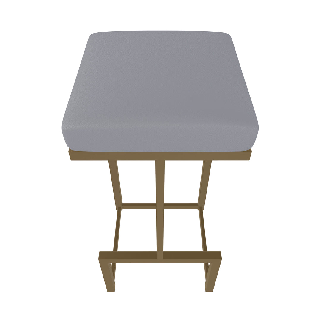 14.5"W x 14.5"D x 30"H / Charcoal Gray/Milky Gold