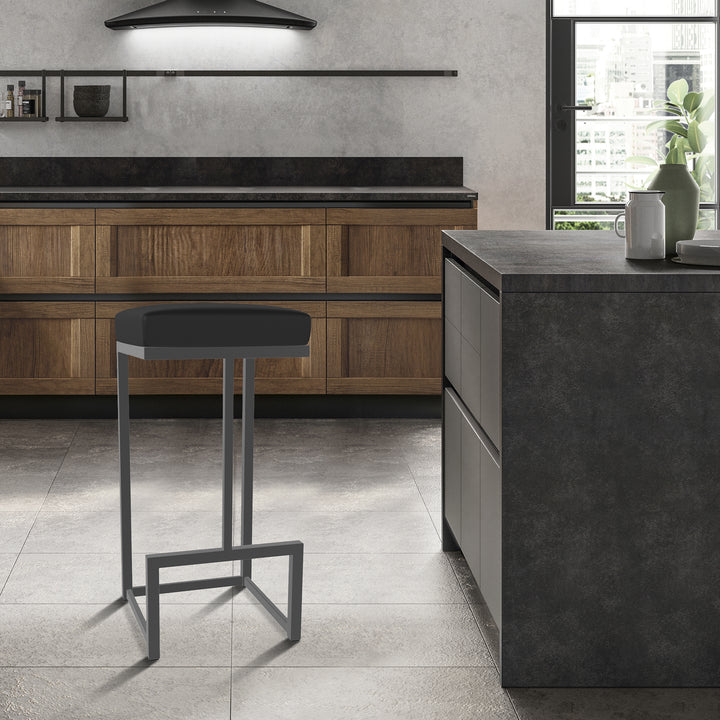 14.5"W x 14.5"D x 30"H / Licorice Black/Firestone Grey