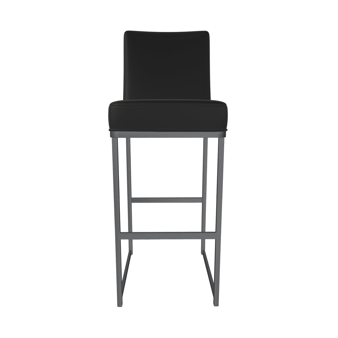 17"W x 24"D x 43"H / Licorice Black/Lustrous Silver White