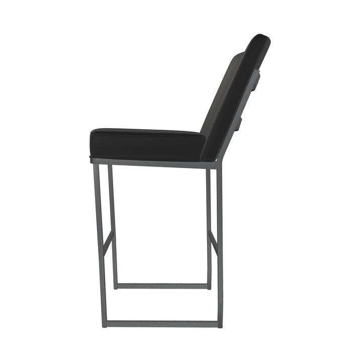 17"W x 24"D x 43"H / Licorice Black/Lustrous Silver White