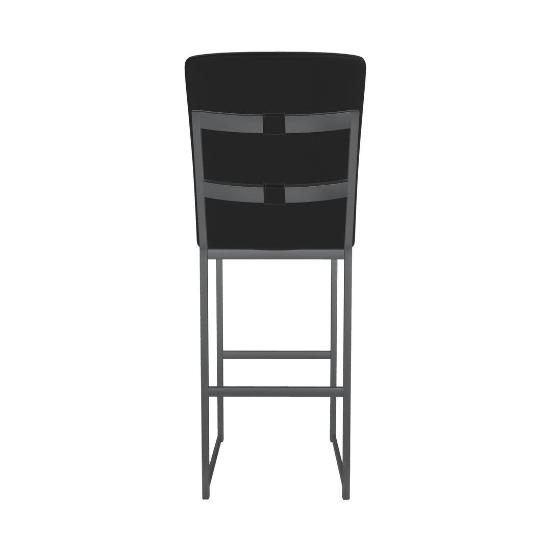 17"W x 24"D x 43"H / Licorice Black/Lustrous Silver White