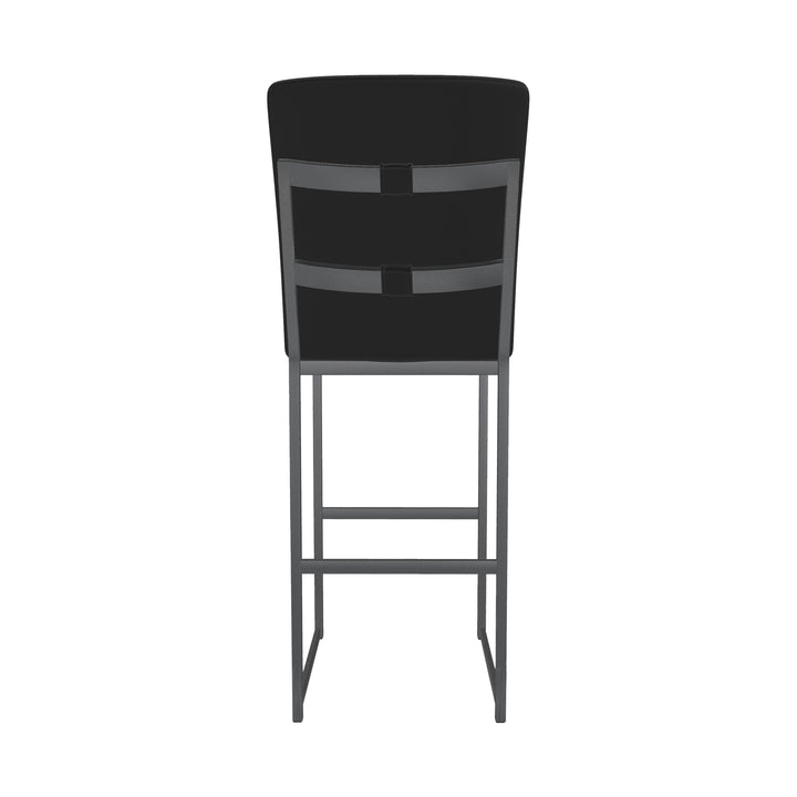 17"W x 24"D x 43"H / Licorice Black/Lustrous Silver White