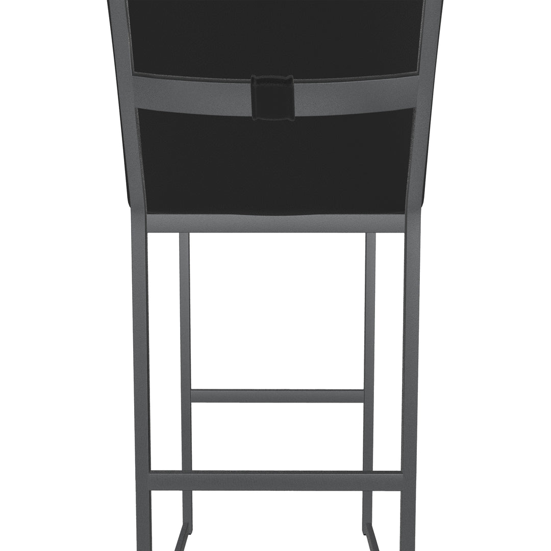 17"W x 24"D x 43"H / Licorice Black/Lustrous Silver White