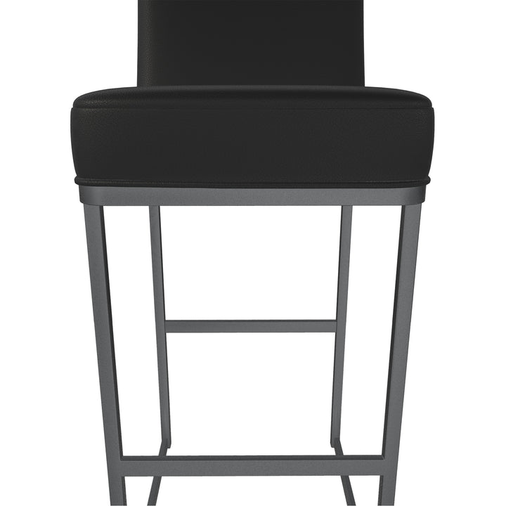 17"W x 24"D x 43"H / Licorice Black/Lustrous Silver White