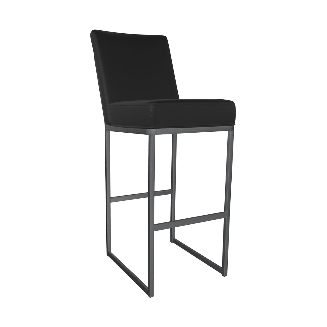 17"W x 24"D x 43"H / Licorice Black/Lustrous Silver White