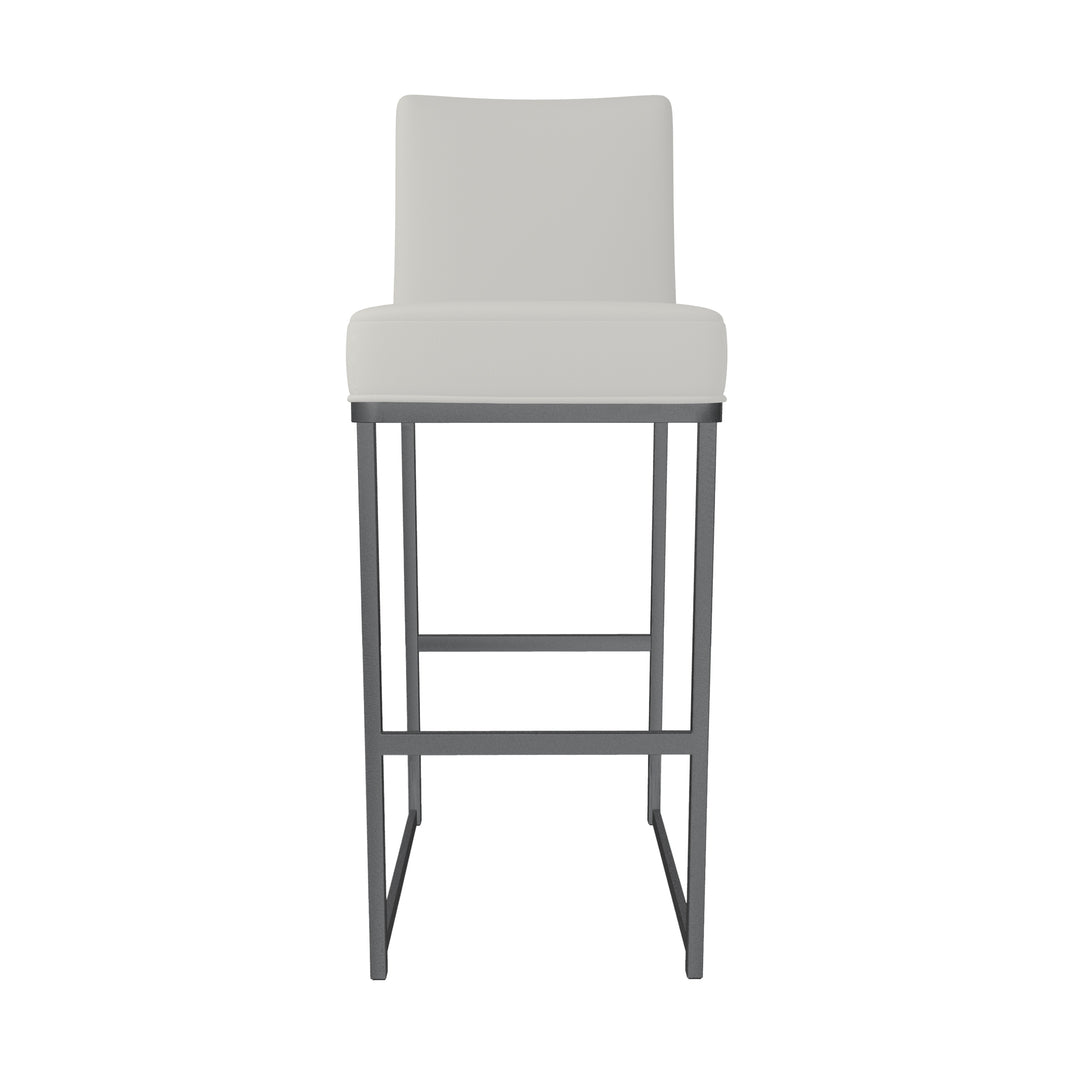 17"W x 24"D x 47"H / Vail Pure White/Lustrous Silver White