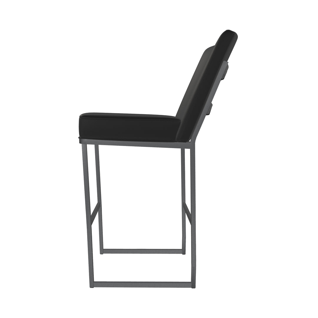 17"W x 24"D x 47"H / Licorice Black/Lustrous Silver White