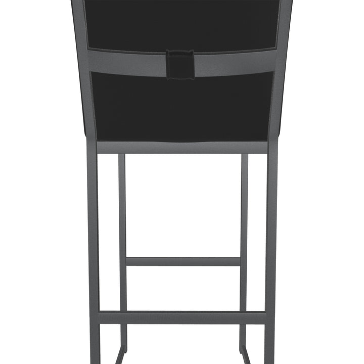 17"W x 24"D x 47"H / Licorice Black/Lustrous Silver White