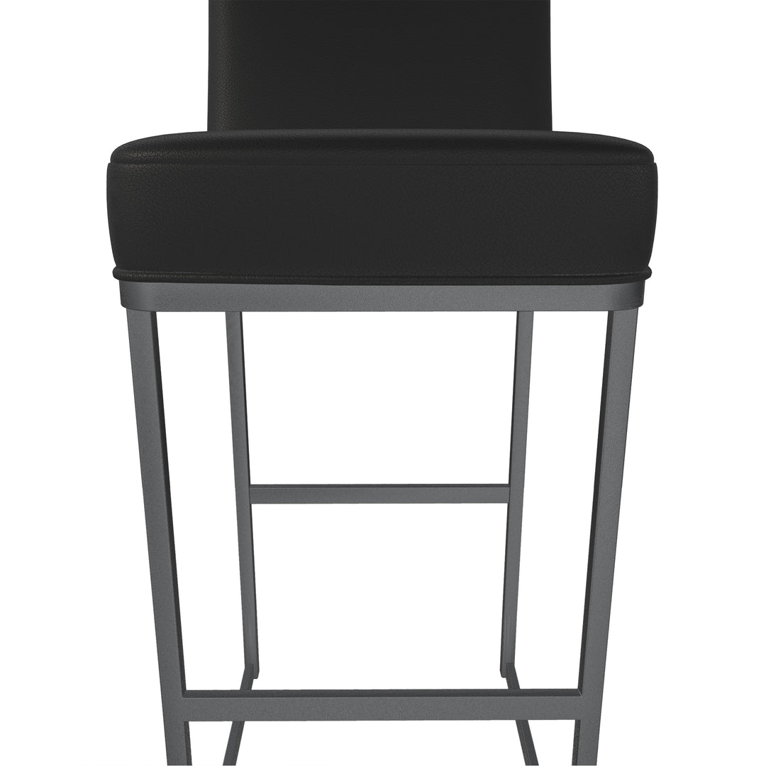 17"W x 24"D x 47"H / Licorice Black/Lustrous Silver White