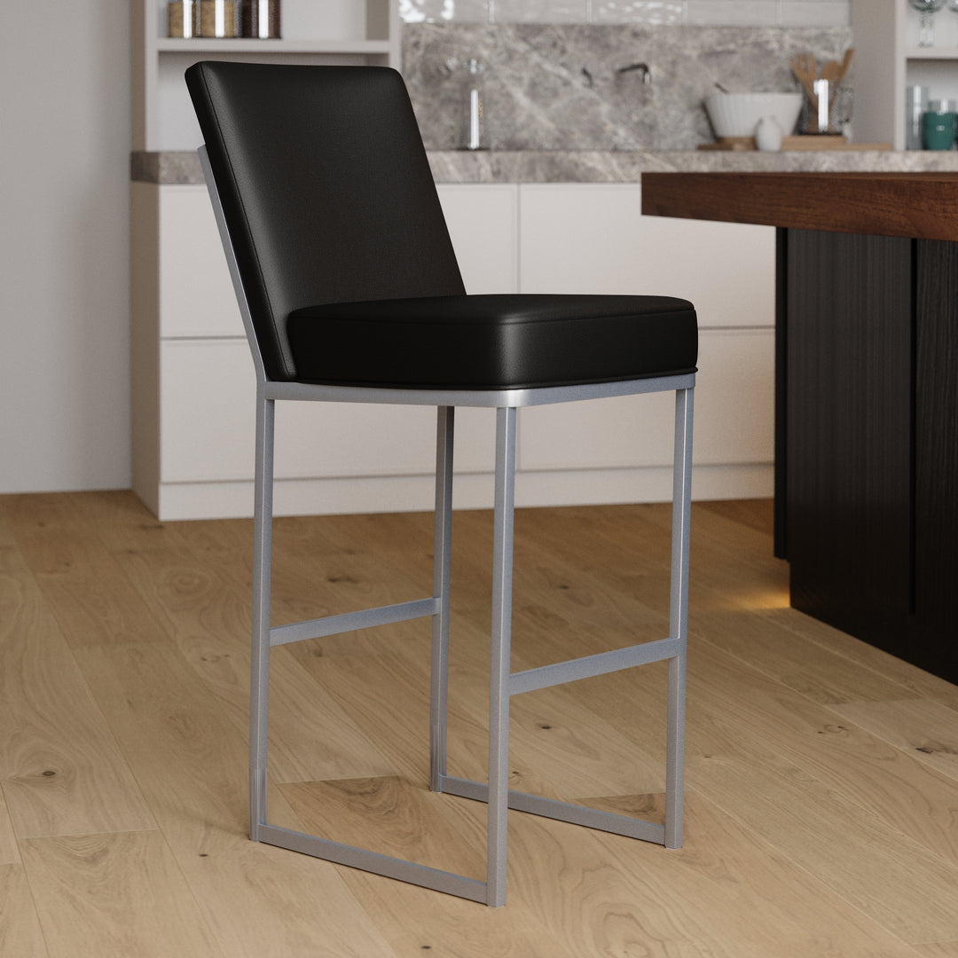 17"W x 24"D x 47"H / Licorice Black/Lustrous Silver White