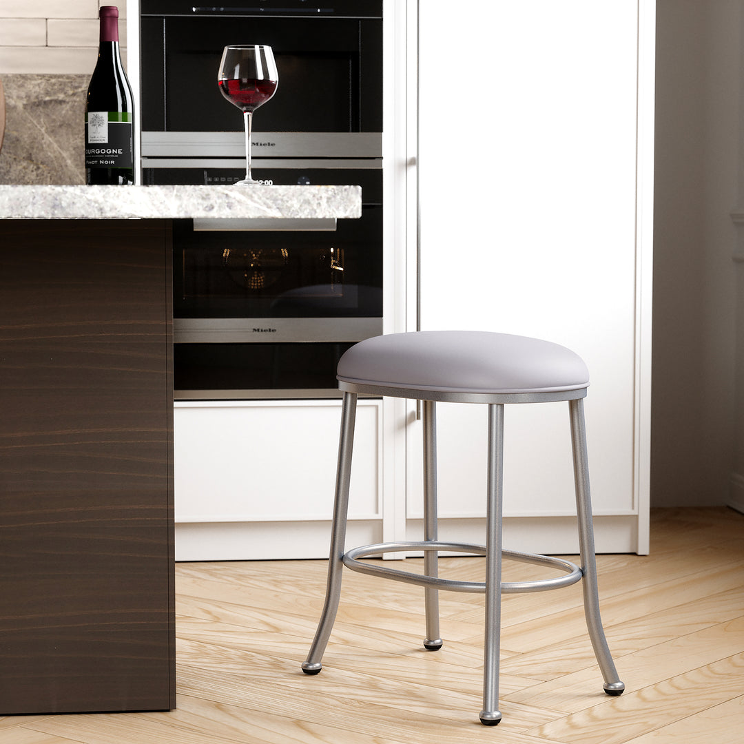 19.75"W x 13.5"D x 26"H / Charcoal Gray/Lustrous Silver White