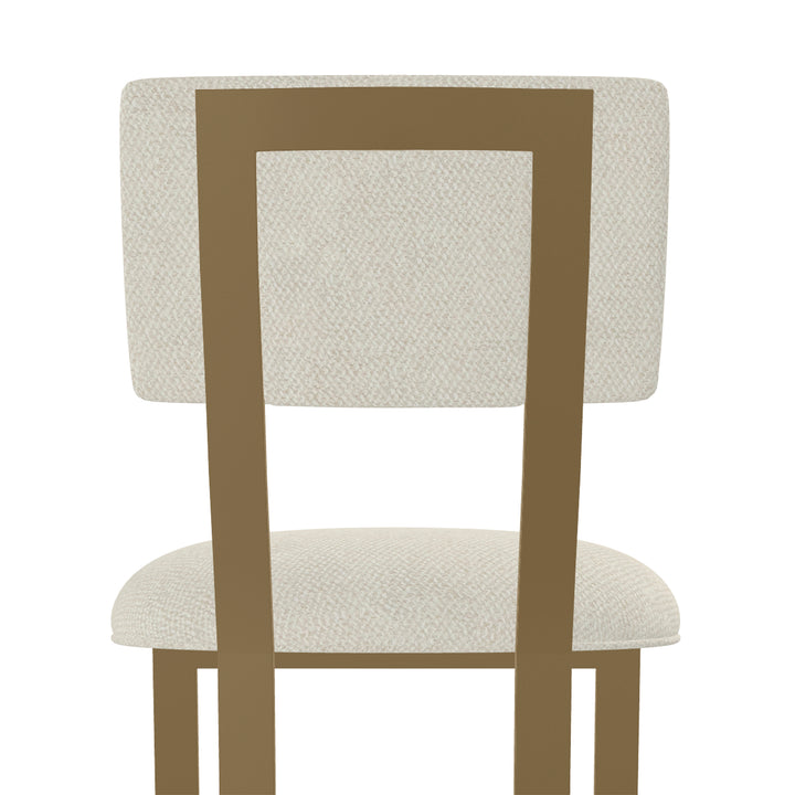 17.5"W x 18.75"D x 38.5"H / Italian Cream/Milky Gold