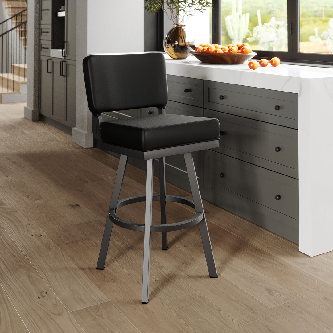 19.75"W x 23.5"D x 44"H / Licorice Black/Firestone Grey