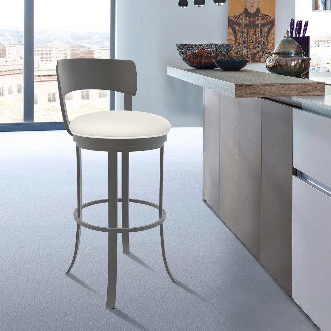 19.5"W x 18.5"D x 34"H / Vail Pure White/Firestone Grey