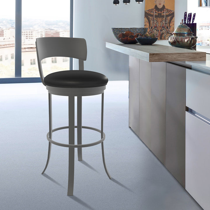 19.5"W x 18.5"D x 34"H / Licorice Black/Firestone Grey