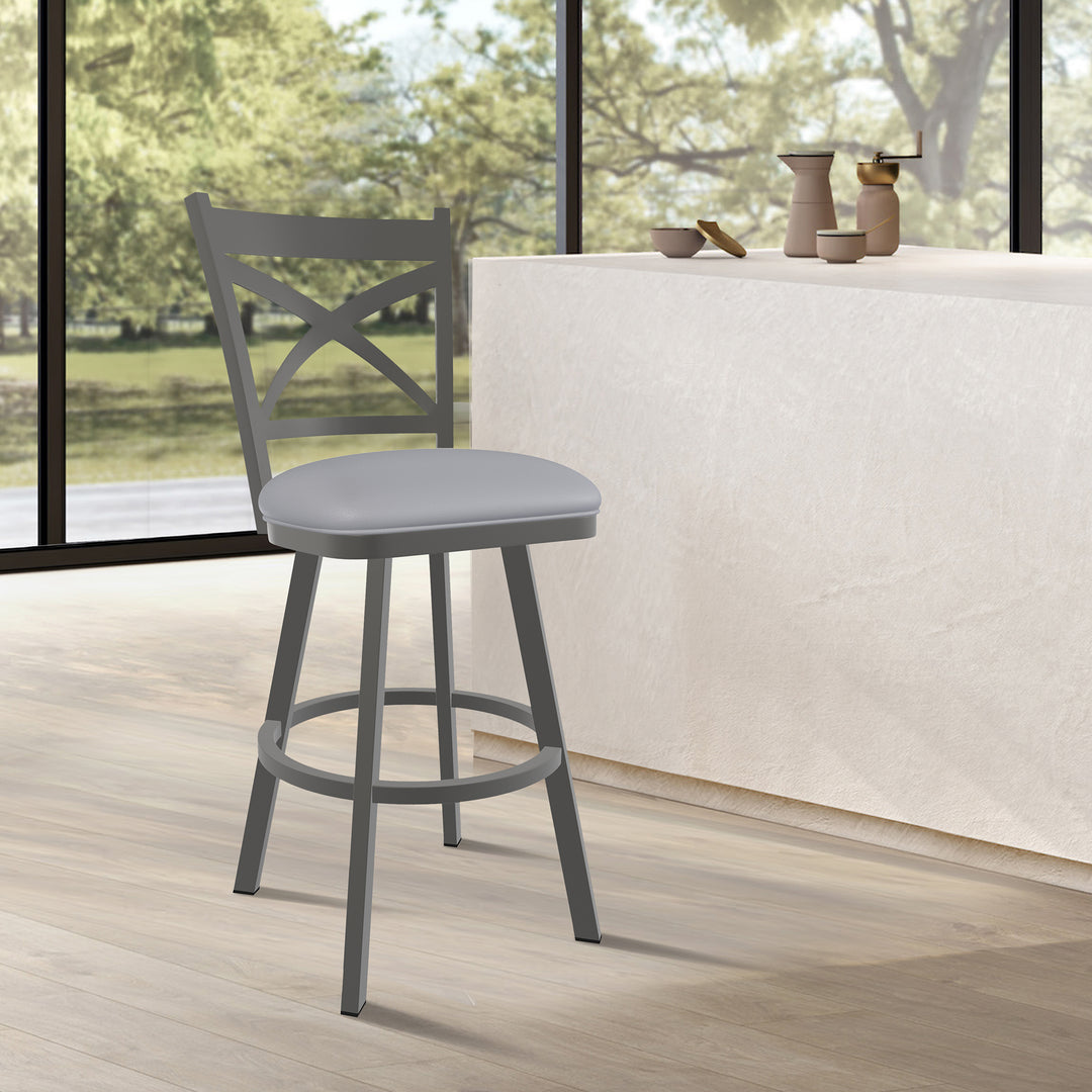 18.5"W x 25"D x 45.75"H / Charcoal Gray/Firestone Grey